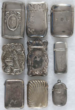 NINE MATCH SAFES FROM EARLY 1900s MOST IN STERLING.