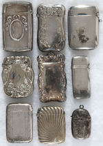 NINE MATCH SAFES FROM EARLY 1900s MOST IN STERLING.