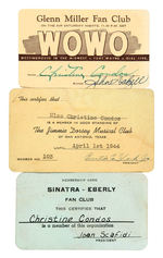 BIG BAND FAN CLUB MEMBERSHIP CARD TRIO.