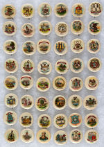STATE SEALS COMPLETE SET OF SWEET CAPORAL CIGARETTE BUTTONS c.1900.