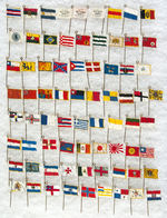 SWEET CAPORAL CIGARETTES FLAGS OF THE WORLD CELLULOID ON BRASS STICKPINS.