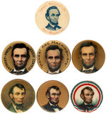 ABRAHAM LINCOLN SEVEN DIFFERENT BUTTONS c.1909.