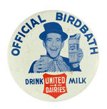 SOUPY SALES PROMOTES MILK SCARCE 1950s BUTTON.