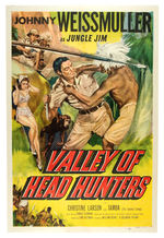 JUNGLE JIM "VALLEY OF HEAD HUNTERS" LINEN-MOUNTED POSTER.