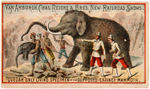 "'QUEDAH' ONLY LIVING SPECIMEN OF THE SUPPOSED EXTINCT MAMMOTH" TRADE CARD.