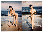 THE LAST PIN-UP PHOTOS OF BETTIE PAGE/PAIR SIGNED BY PHOTOGRAPHER ELLSWORTH BOYD WITH SIGNED LETTER.