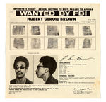 H. RAP BROWN 1970 WANTED POSTER.