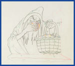 SNOW WHITE AND THE SEVEN DWARFS PRODUCTION DRAWING FEATURING WITCH.