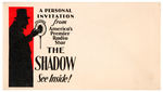 "THE SHADOW" RADIO BROADCAST SCHEDULE FOLDER WITH ENVELOPE FROM 1932.