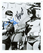 ADAM WEST/BURT WARD/JULIE NEWMAR/BURGESS MEREDITH BATMAN AUTOGRAPHED PHOTO TRIO.