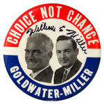 GOLDWATER 1964 JUGATE AUTOGRAPHED BY HIS VP CANDIDATE "WILLIAM E MILLER."