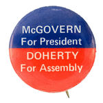 McGOVERN RARE NAME BUTTON INCLUDING COATTAIL CANDIDATE.