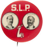 RARE 1908 SOCALIST LABOR PARTY GILLHAUS/MUNRO JUGATE BUTTON.