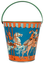 T. COHEN MERRY-GO-ROUND TIN LITHO SAND PAIL.