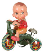 1930 CELLULOID BOY ON BIKE WIND-UP TOY.