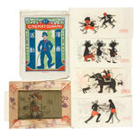 CHARLIE CHAPLIN NOVELTY MOTION PAPER LOT OF SIX PIECES.