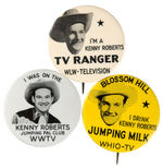 KENNY ROBERTS CHILDRENS WESTERN TV HOST TRIO OF 3 BUTTONS.