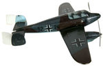 TIPP & COMPANY WIND-UP NAZI GERMANY FIGHTER PLANE WITH MICKEY MOUSE NOSE ART.