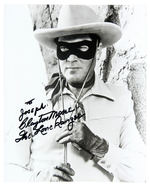 "CLAYTON MOORE/BOB LIVINGSTON/JOHN HART" LONE RANGER SIGNED PHOTO TRIO.