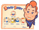 “HOWDY DOODY” ORIGINAL CARD HOLDING 5 PLASTIC CHARACTER PINS.