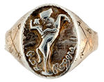 “ROY ROGERS” OVAL TOP STERLING SILVER RING.