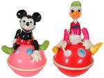 MICKEY AND MOUSE AND DONALD DUCK CELLULOID ROLY-POLY PAIR.