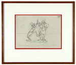 “HOW TO RIDE A HORSE” FRAMED PRODUCTION DRAWING PAIR.
