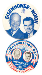 EISENHOWER-NIXON PAIR OF SCARCE LARGE JUGATES 1952-1953.