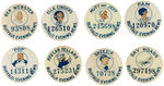 EIGHT SCARCE COMIC CHARACTERS FEATURED IN "BUFFALO EVENING NEWS" ISSUED AS CONTEST BUTTONS.