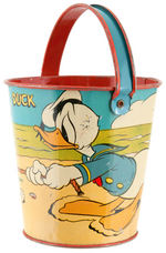 "DONALD DUCK" WITH HIS NEPHEWS SAND PAIL.