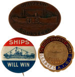 WORLD WAR I SHIP BUILDING  BADGES MOST USED AT LARGEST SHIPYARD IN THE WORLD, HOG ISLAND.