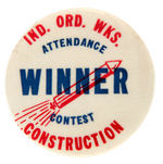 INDIANA ARMY AMMUNITION PLANT CONTEST WINNERS 1940s BUTTON.