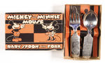 FIRST SEEN BOXED SET "MICKEY AND MINNIE MOUSE BABY SPOON AND FORK."