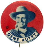 "GENE AUTRY" THREE BUTTONS FROM THE 1940s.