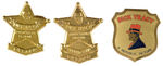 DICK TRACY 1ST & 2ND YEAR MEMBER BADGES PLUS 1ST REPUBLIC SERIAL BADGE.