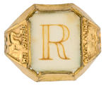 FRANK BUCK IVORY INITIAL RING WITH LETTER “R.”