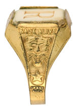 FRANK BUCK IVORY INITIAL RING WITH LETTER “R.”