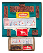 "FAVORITE FUNNIES PRINTING SET" BOXED VARIETY PAIR.