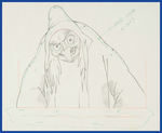 SNOW WHITE AND THE SEVEN DWARFS PRODUCTION DRAWING FEATURING WITCH.