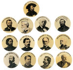 CELEBRATED AMERICAN GENERALS 13 OF 14 KNOWN W&H BUTTONS 1897.