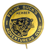 RARE COLOR VARIETY OF “FRANK BUCK’S ADVENTURERS CLUB” PIN.