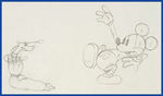 THRU THE MIRROR PRODUCTION DRAWING FEATURING MICKEY MOUSE.