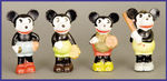 MICKEY MOUSE COMPLETE SET OF 1930s BASEBALL PLAYER BISQUE FIGURES.