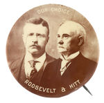 TR WITH ILLINOIS CONGRESSMAN COATTAIL RARE LARGE BUTTON.