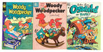 WALTER LANTZ SIGNED "WOODY WOODPECKER" COMIC BOOK TRIO.