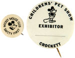 TWO MICKEY MOUSE EARLY AND RARE BUTTONS FROM THE SENDAK COLLECTION.