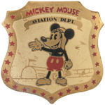 "MICKEY MOUSE AVIATION DEPT." BRASS BADGE FROM SENDAK COLLECTION.