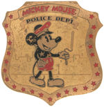 "MICKEY MOUSE POLICE DEPT." BRASS BADGE FROM SENDAK COLLECTION.