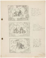 MICKEY MOUSE "MICKEY CUTS UP" ORIGINAL STORYBOARD CONCEPT ART.