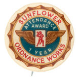 HERCULES POWDER COMPANY SERVICE PIN FROM SUNFLOWER ORDNANCE WORKS.